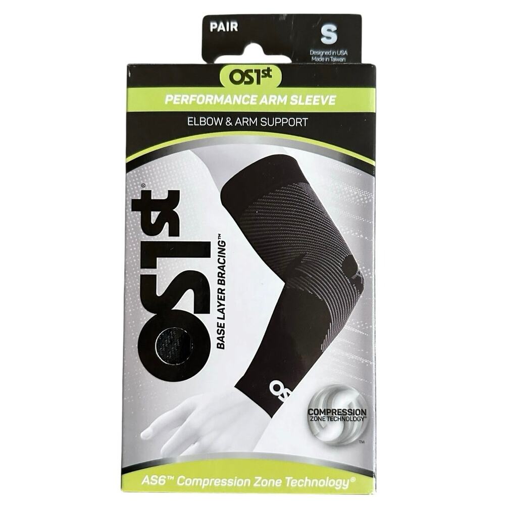 NEW OS1st AS6 Performance Arm Sleeve Black Size S Tennis Elbow Compression
